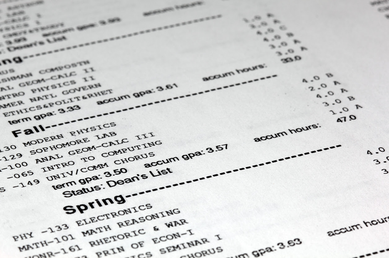 college transcript